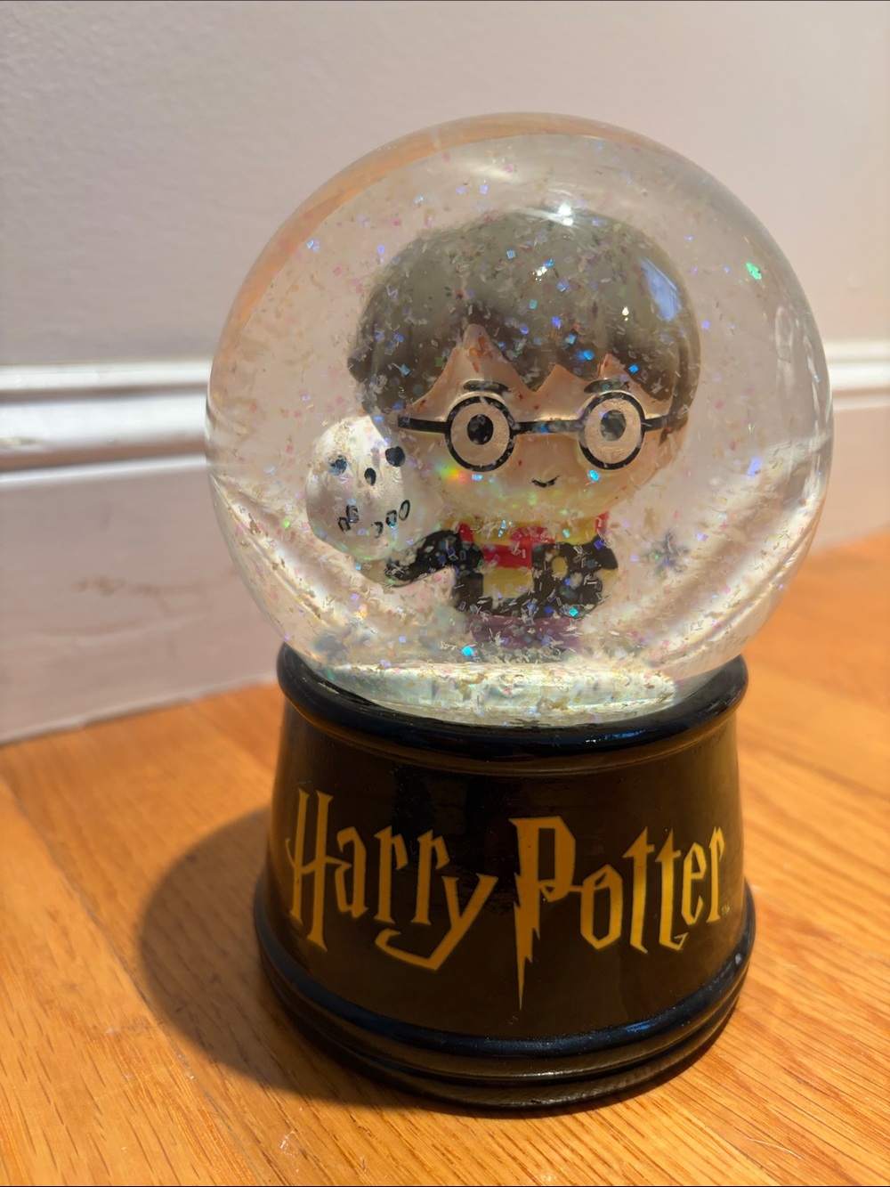 Harry Potter Snow Globe with Mini Harry Figurine - Black & Gold Base